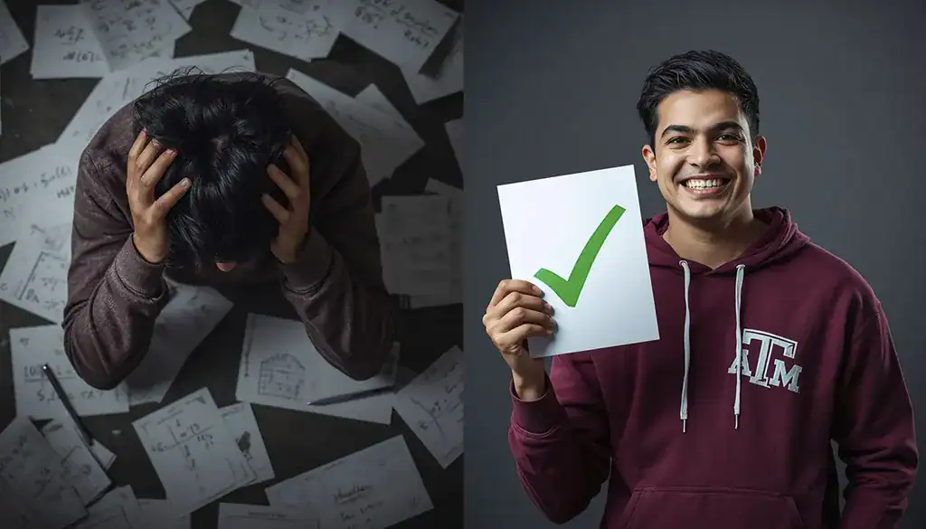 MATH 308 TAMU student going from stressed and failing to passing differential equations at Texas A&M